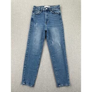 Stradivarius High Rise Mom Slim Jeans Size 4 Medium Wash Ankle Length